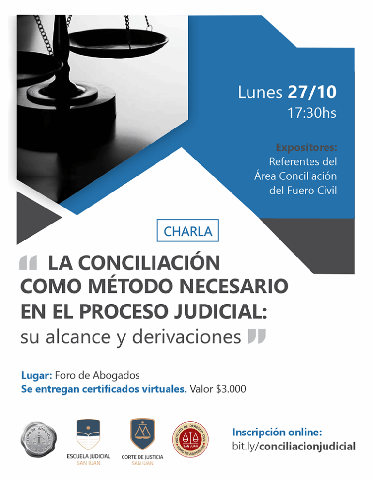 CHARLA “LA CONCILIACIÓN COMO METODO NECESARIO”