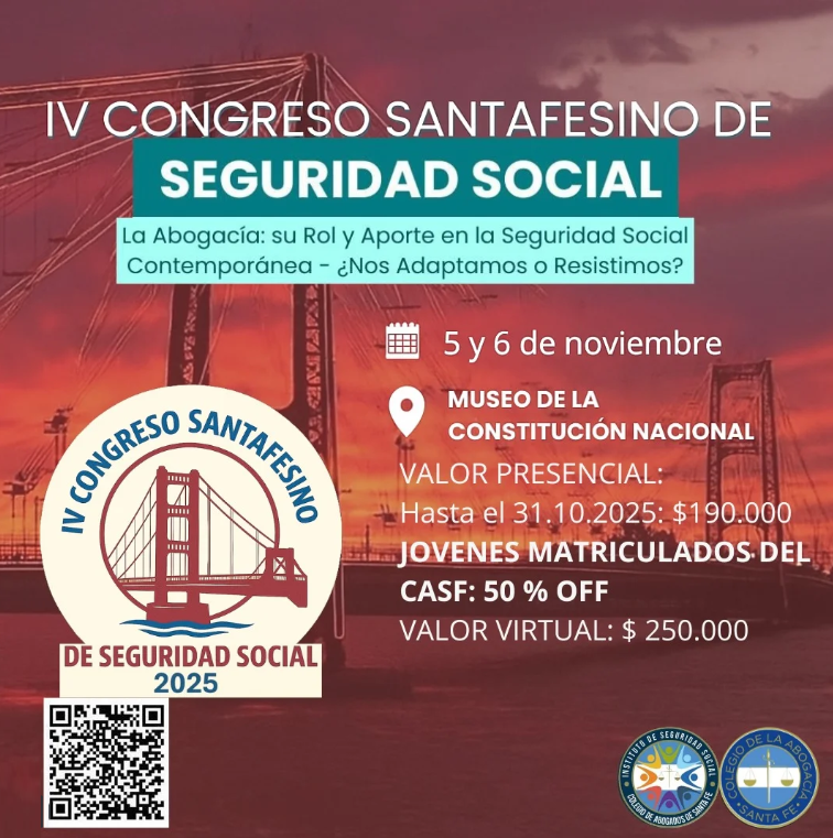 Inscribite al IV CONGRESO SANTAFESINO DE SEGURIDAD SOCIAL