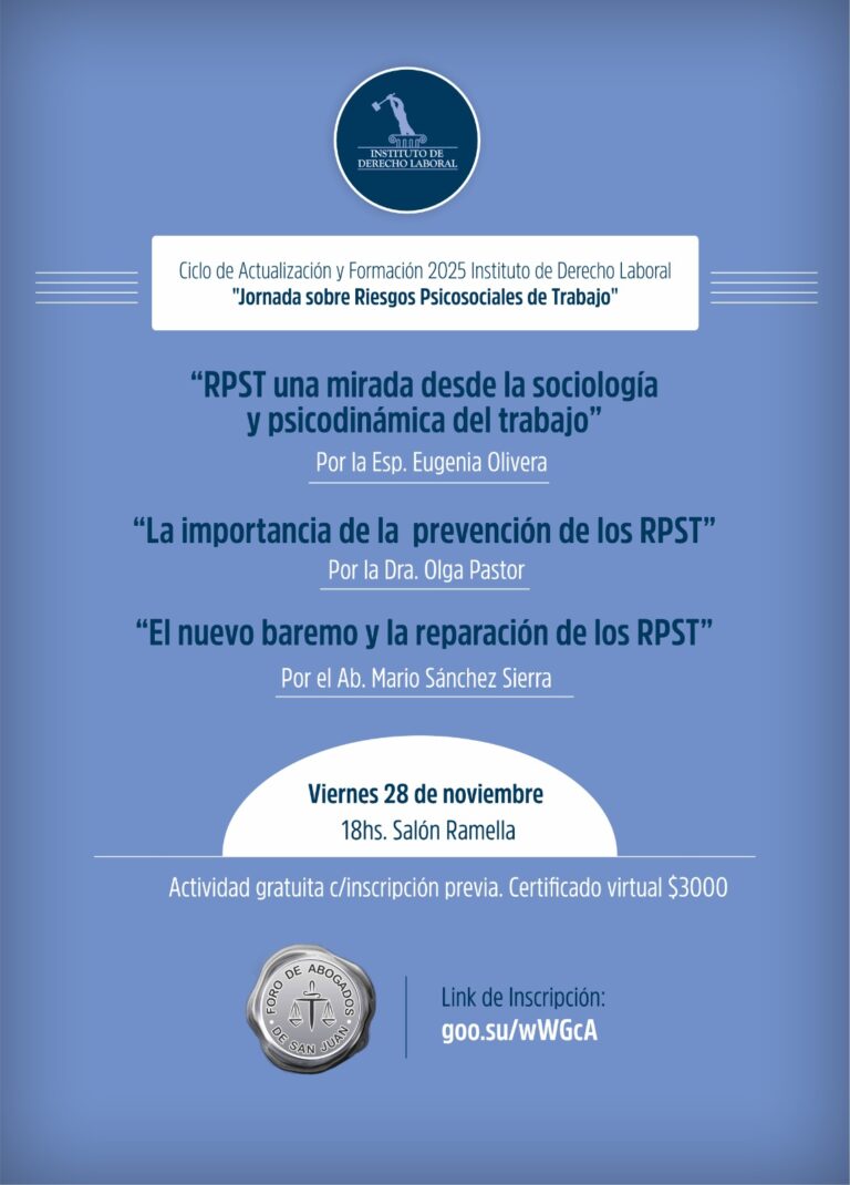 INSTITUTO DE DERECHO LABORAL, INVITA: