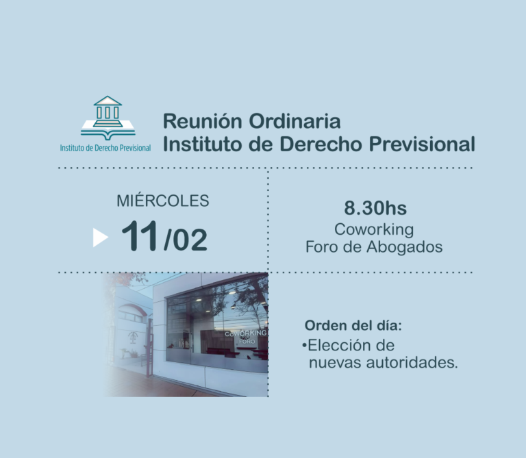 INSTITUTO DE DERECHO PREVISIONAL, INVITA REUNION ORDINARIA
