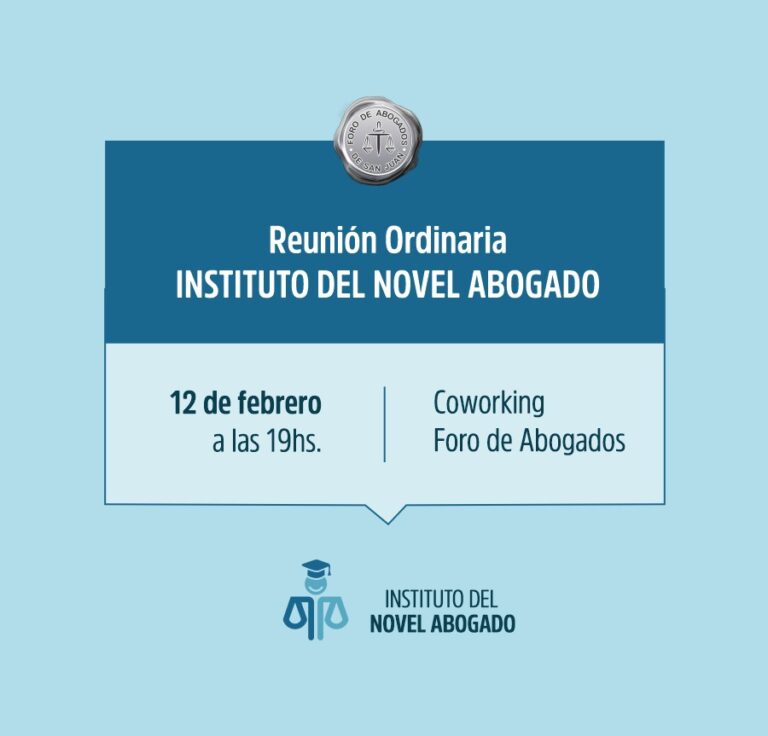 INSTITUTO DEL NOVEL ABOGADO, INVITA A REUNION