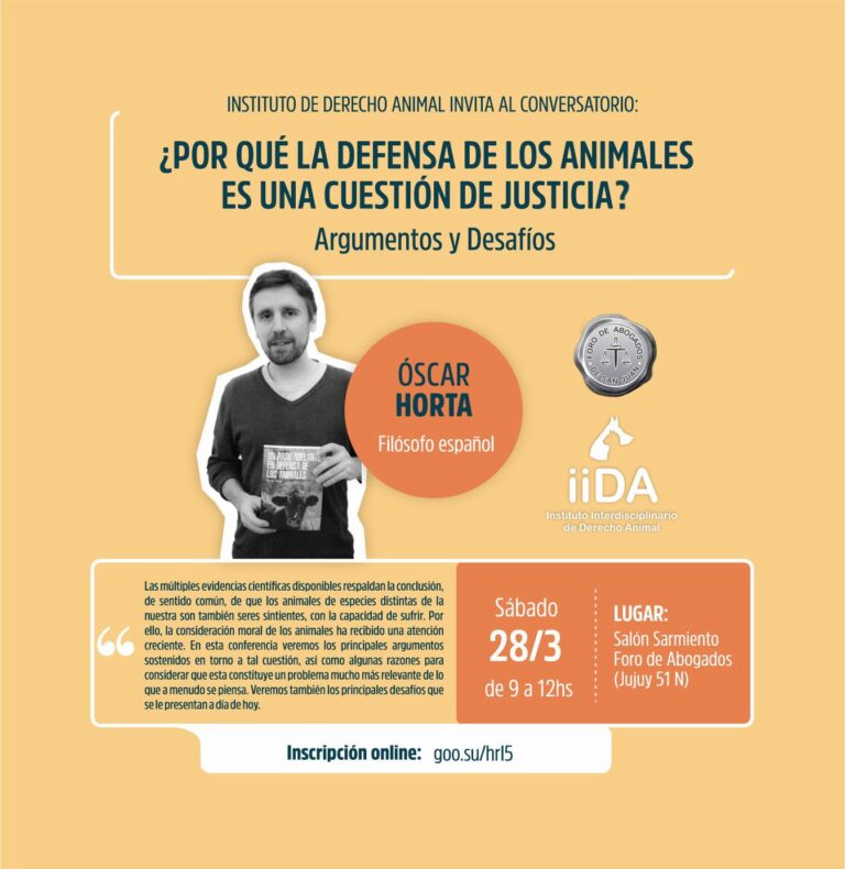 INSTITUTO DE DERECHO ANIMAL, INVITA AL CONVERSATORIO: