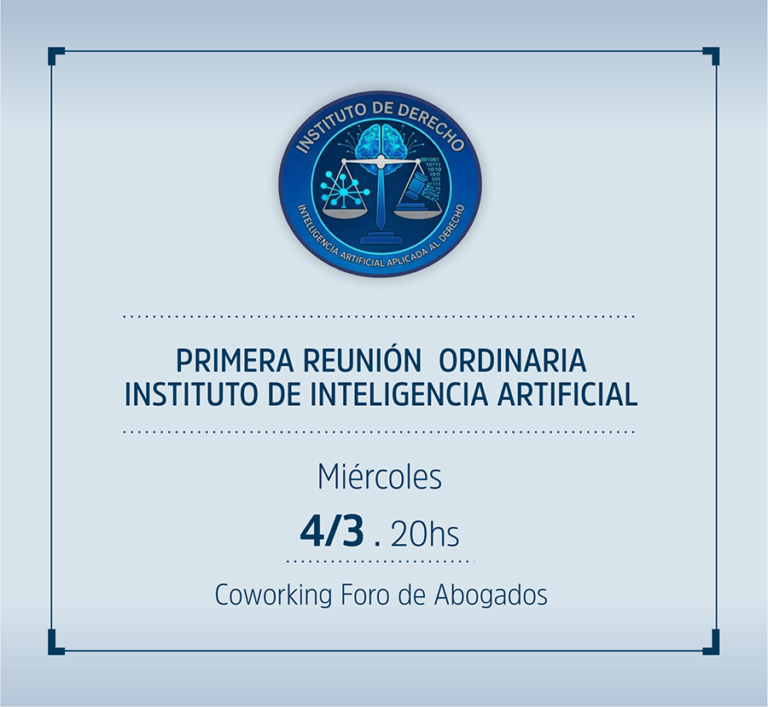 PRIMERA REUNION DEL INSTITUTO DE INTELIGENCIA ARTIFICIAL