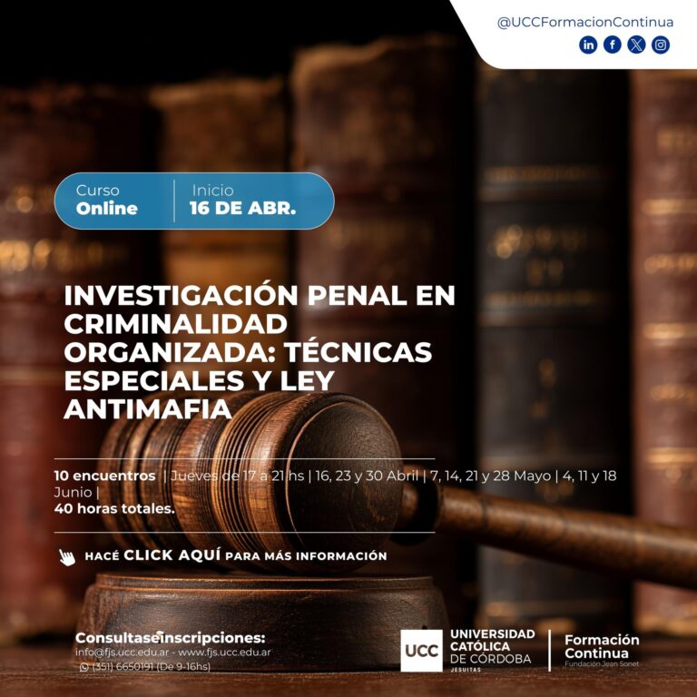CURSO – Investigación penal en criminalidad organizada: técnicas especiales y ley antimafia