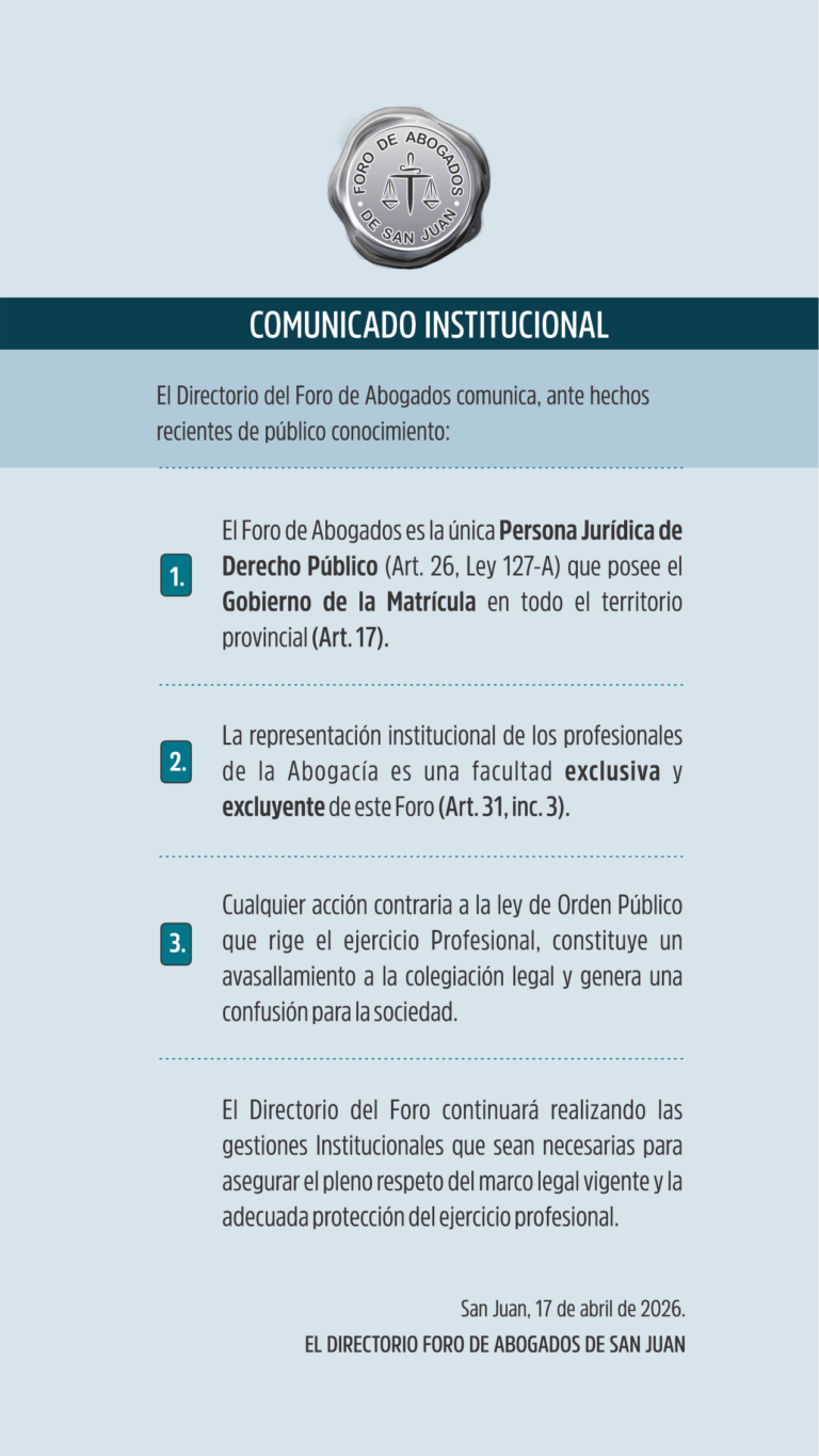 Comunicado Institucional ante los hechos de público conocimiento