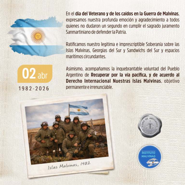 2 de abril. Día del Veterano y de los caídos en la guerra de Malvinas