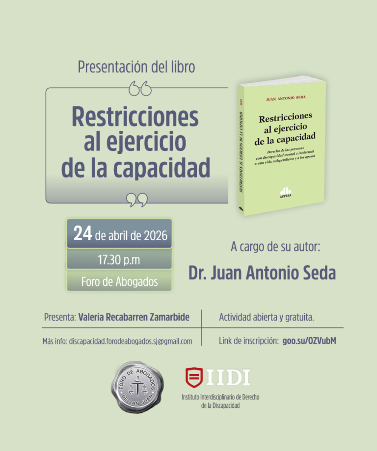 INSTITUTO DE DERECHO DE LA DISCAPACIDAD, INVITA: