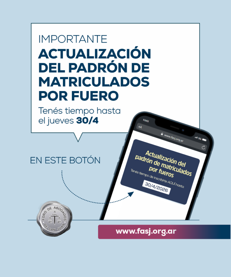 Actualización del padrón de matriculados por fueros