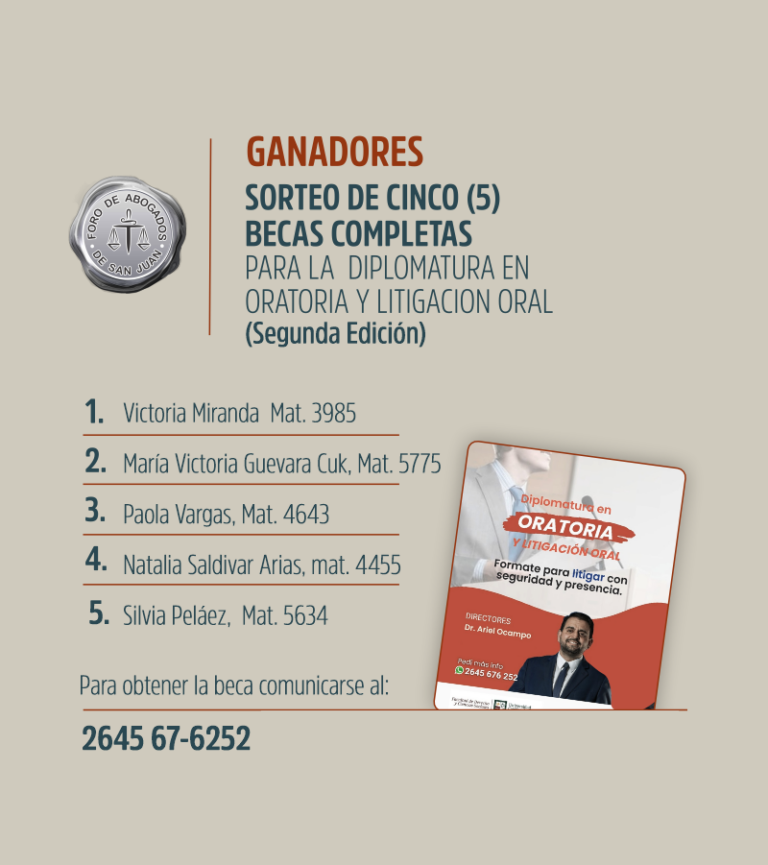 GANADORES DEL SORTEO BECA COMPLETA DIPLOMATURA