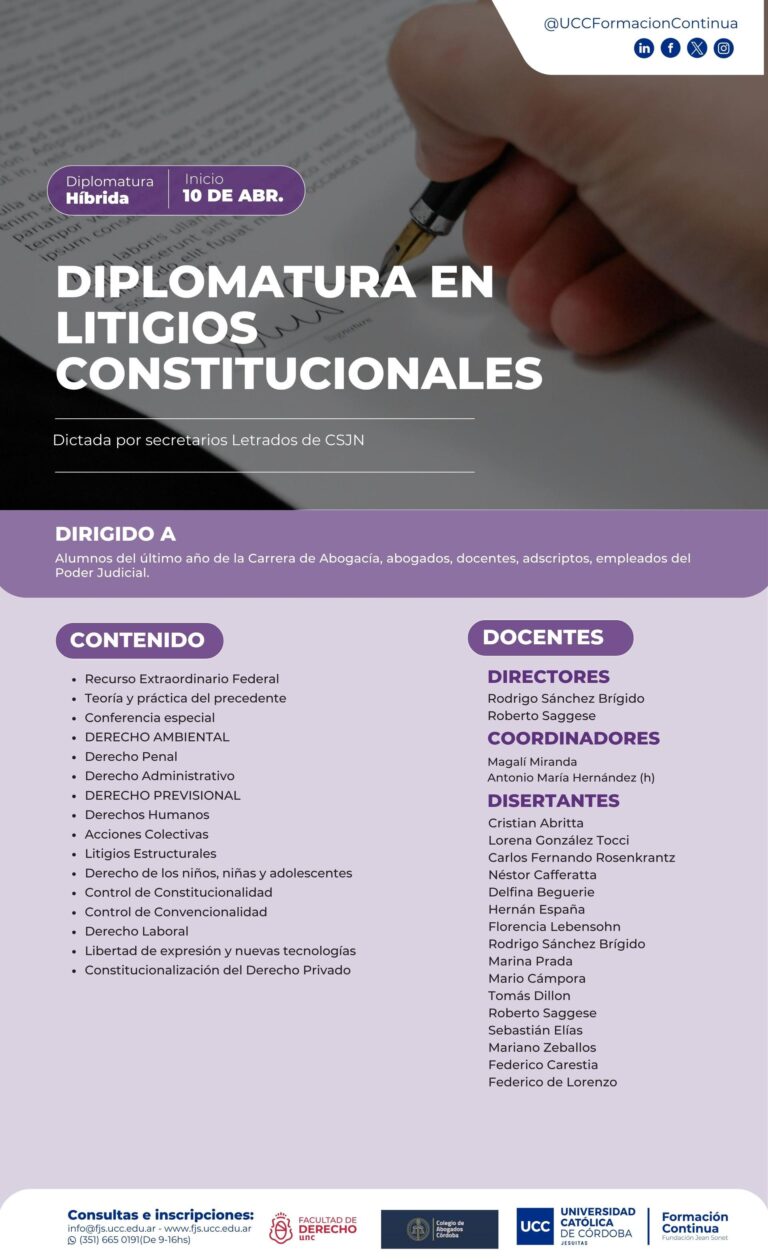 Diplomatura en Litigios Constitucionales – UCC