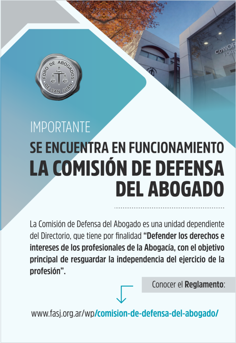 NUEVA COMISIÓN DE DEFENSA DEL ABOGADO