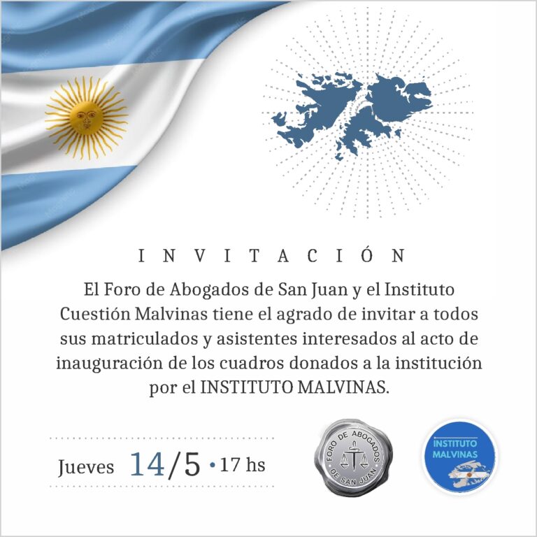 INVITACIÓN A LA INAUGURACION DE CUADROS DEL INSTITUTO MALVINAS