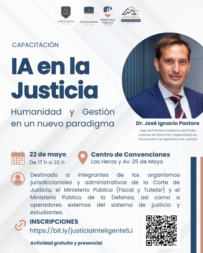 CAPACITACIÓN IA EN LA JUSTICIA . HUMANIDAD Y GESTIÓN EN UN NUEVO PARADIGMA