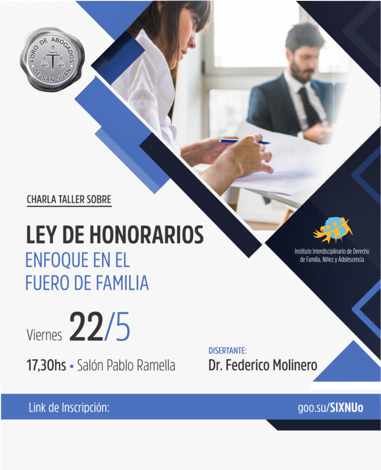 CHARLA TALLER LEY DE HONORARIOS