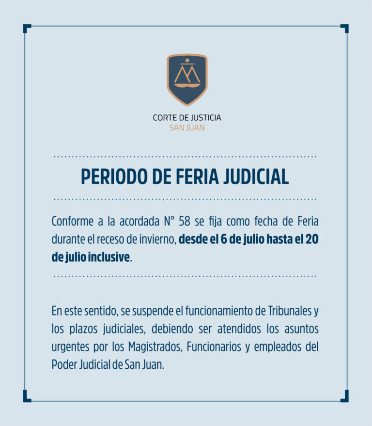 PERDIODO DE FERIA JUDICIAL