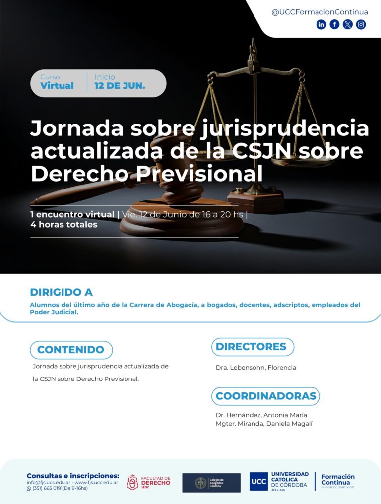 Jornada sobre jurisprudencia actualizada de la CSJN sobre Derecho Previsional – UCC