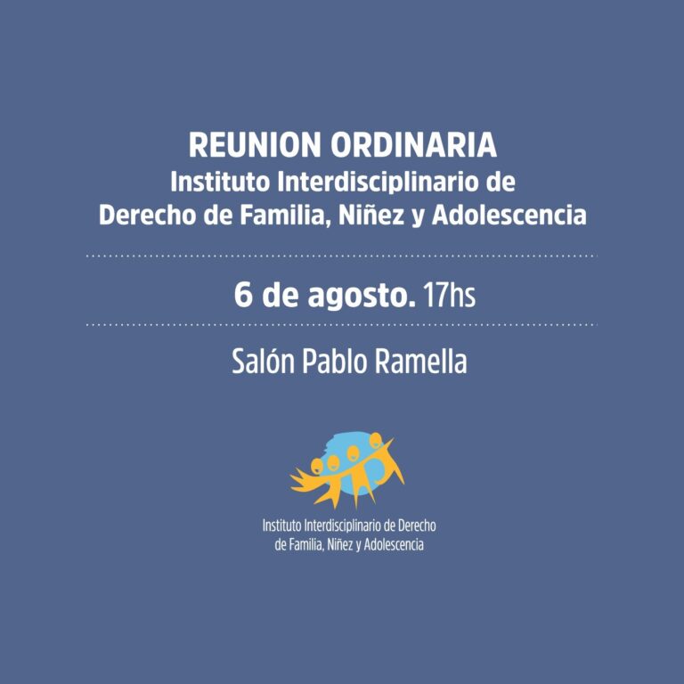 REUNION ORDINARIA Instituto Interdisciplinario de Derecho de Familia, Niñez y Adolescencia