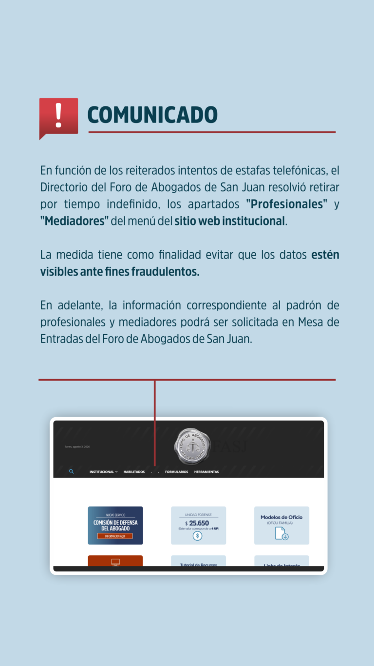 COMUNICADO SOBRE LAS ESTAFAS TELEFÓNICAS