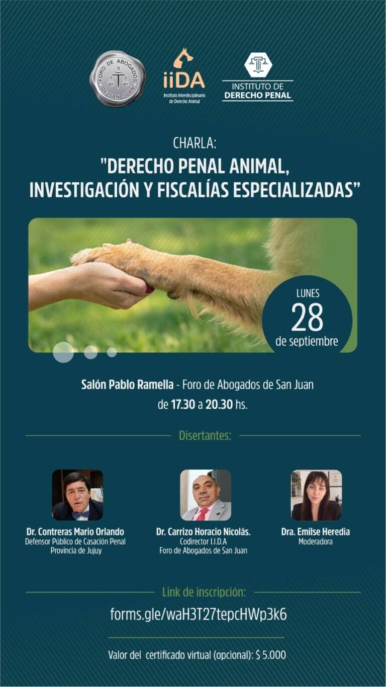 CHARLA DERECHO PENAL ANIMAL