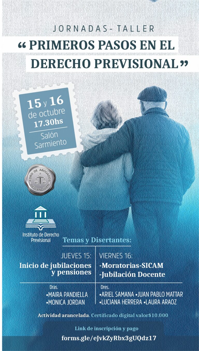 8 Y 8/10: JORNADAS DE DERECHO PREVISIONAL