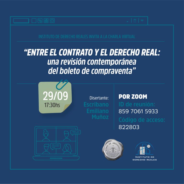 INSTITUTO DE DERECHO REALES, INVITA A LA CHARLA VIRTUAL: