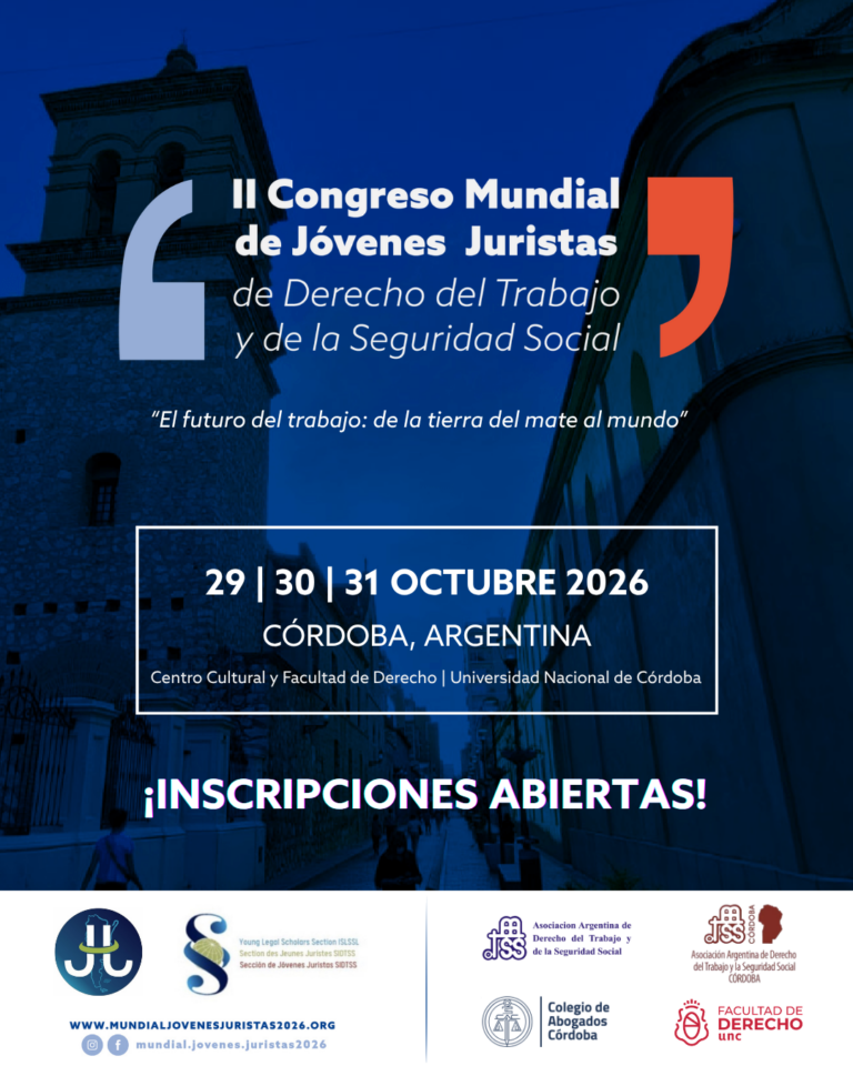 Invitación — II Congreso Mundial de Jóvenes Juristas de Derecho del Trabajo y de la Seguridad Social (Córdoba, 29 al 31 de octubre)