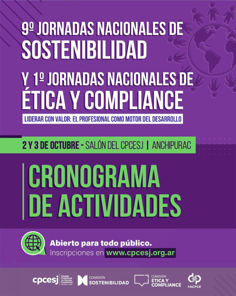 9º JORNADAS NACIONALES DE SOSTENIBILIDAD Y 1º JORNADAS NACIONALES DE ÉTICA Y COMPLIANCE
