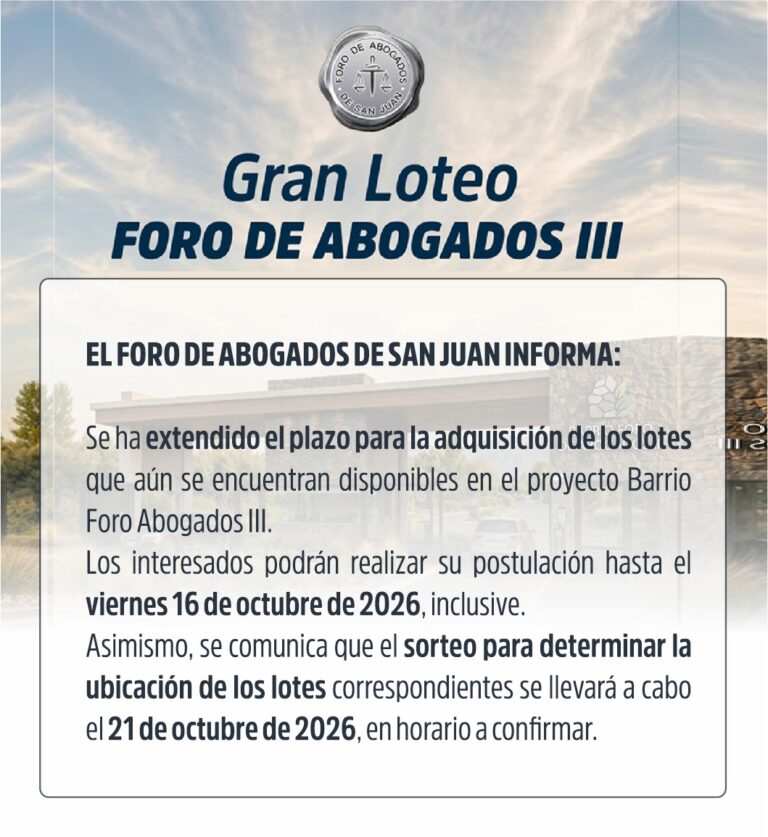 COMUNICADO LOTE FORO DE ABOGADOS III