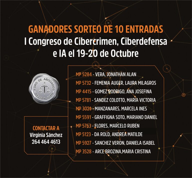 GANADORES SORTEO CONGRESO EN CIBERSEGURIDAD